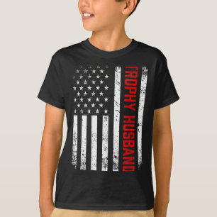 Patriottische echtgenoot Amerikaanse vlag trofee T-shirt