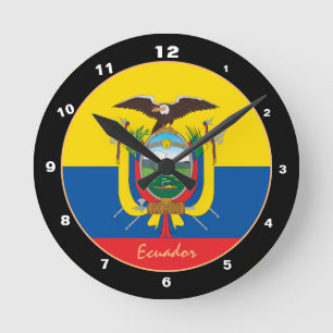 Patriottische Ecuador vlag, Ecuador - thuis / ontw Ronde Klok