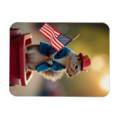 Patriottische eekhoorn magneet (Horizontaal)