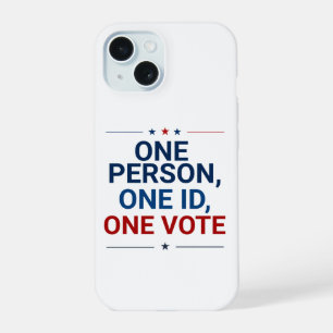 Patriottische Eén Persoon, Eén ID, Eén Stem iPhone 15 Hoesje