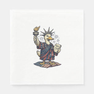 Patriottische Eend 4 juli Vintage T-Shirt Ontwerp_ Servet