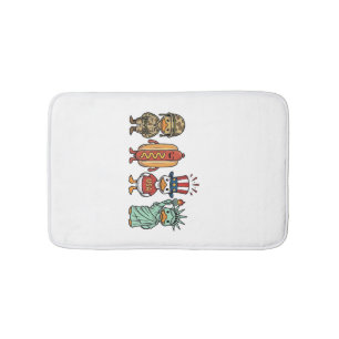 Patriottische Eend en Hotdog Vintage Vector T-shir Badmat