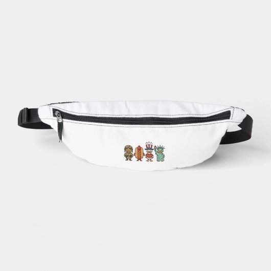 Patriottische Eend en Hotdog Vintage Vector T-shir Heuptasje (Voorkant)