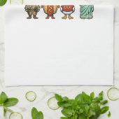 Patriottische Eend en Hotdog Vintage Vector T-shir Theedoek (Gevouwen)