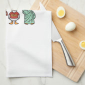 Patriottische Eend en Hotdog Vintage Vector T-shir Theedoek (Quarter Fold)