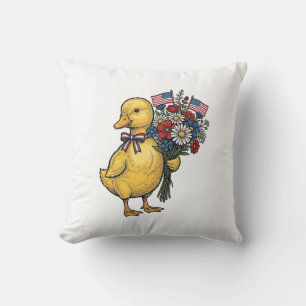 Patriottische Eend Kuif Bloem Boeket Vintage Shirt Kussen