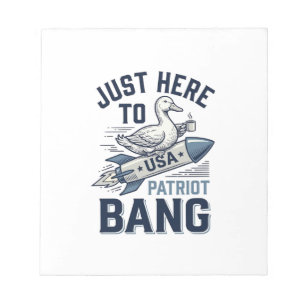 Patriottische Eend Raket Vintage Vector T-shirt On Notitieblok
