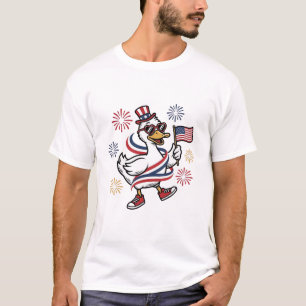 Patriottische Eend Vintage Gravure T-Shirt Ontwerp