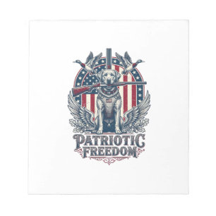 Patriottische Eenden Jager Hond Vector Grafische T Notitieblok