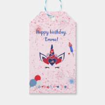 Patriottische eenhoorn Roze glinstering,