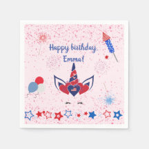 Patriottische eenhoorn Roze glinstering,