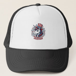 Patriottische Eenhoorn Vintage Gravure Grafisch_1 Trucker Pet