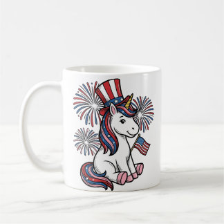 Patriottische Eenhoorn Vuurwerk Shirt Ontwerp_1 Koffiemok