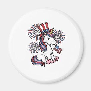 Patriottische Eenhoorn Vuurwerk Shirt Ontwerp_1 Magneet