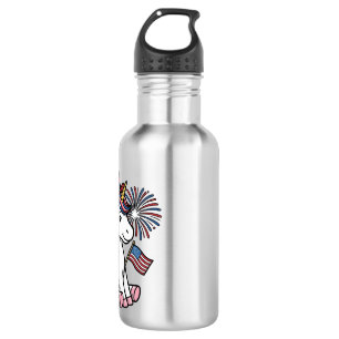 Patriottische Eenhoorn Vuurwerk Shirt Ontwerp_1 Waterfles