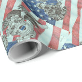 Patriottische Eerste Responder Cadeaupapier (Rol Hoek)