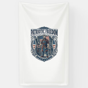 Patriottische eigenaar van een klein bedrijf spandoek
