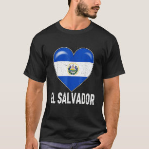 Patriottische El Salvador-vlag hart-familie in noo T-shirt
