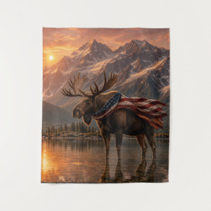 Patriottische Eland Amerikaanse Vlag Cape Bergmeer Wandkleed