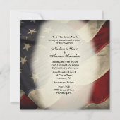 Patriottische, Elegante VS Vlag Bruiloft met foto Kaart (Achterkant)
