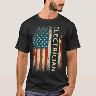 Patriottische elektricien geeft Amerikaanse vlag F T-shirt