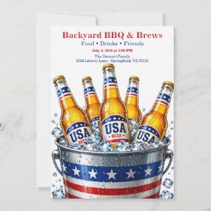 Patriottische Emmer Bier Feest - Vierde Juli Kaart