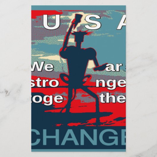 Patriottische empowering USA Verandering, samen st Briefpapier (Voorkant)