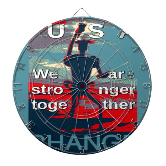 Patriottische empowering USA Verandering, samen st Dartbord (Voorkant)