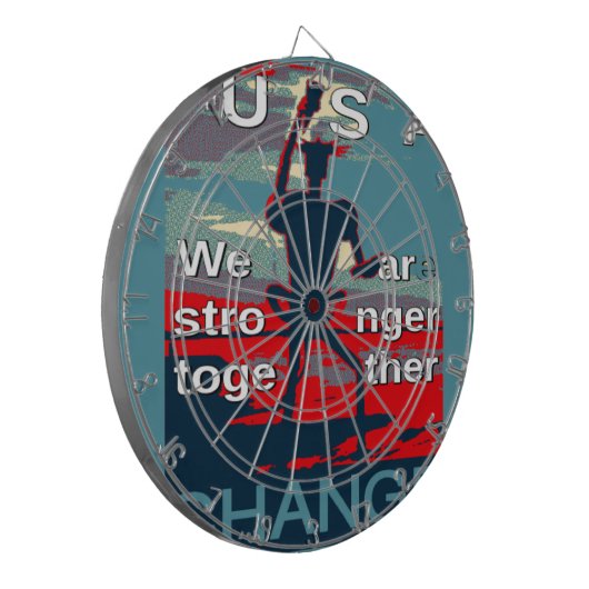 Patriottische empowering USA Verandering, samen st Dartbord (Voorkant Links)