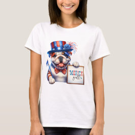 Patriottische Engelse buldog 'Merica Y'all T-shirt