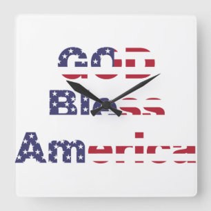 Patriottische erfgoed wandklok - Krachtig God zege Vierkante Klok