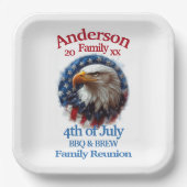 Patriottische familiereünie - 4 juli BBQ & Brew Papieren Bordje (Voorkant)