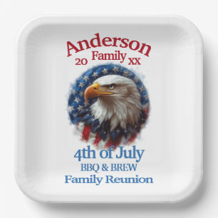 Patriottische familiereünie - 4 juli BBQ & Brew Papieren Bordje