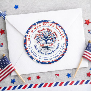 Patriottische Familiewortels Reünie Ronde Sticker