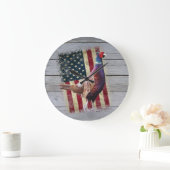 Patriottische fazant Hunting Décor Large Clock Grote Klok (Huis)