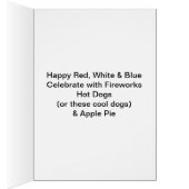 Patriottische Feest Honden & Vuurwerk Kaart (Binnen (Rechts))
