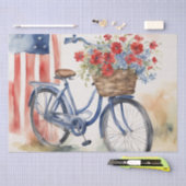 Patriottische Fietsbloei in Waterverf decoupage Tissuepapier (Craft)