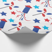 Patriottische firecrackers cadeaupapier (Hoek)