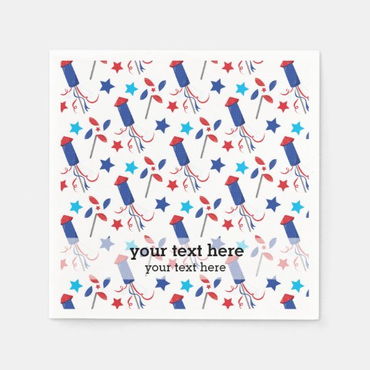 Patriottische firecrackers servet (Voorkant)