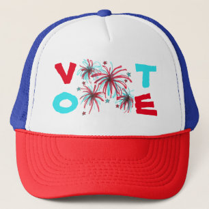Patriottische Fireworks Red Blue STETE Election Da Trucker Pet