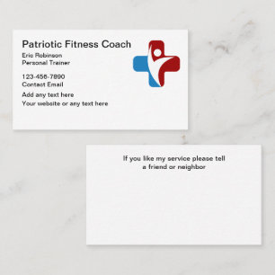 Patriottische Fitness Coach en Trainer Visitekaart Visitekaartje