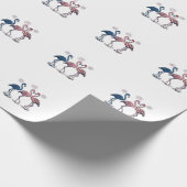 Patriottische Flamingo Trio Vintage Gravure Design Cadeaupapier (Hoek)