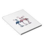 Patriottische Flamingo Trio Vintage Gravure Design Notitieblok (Schuin)