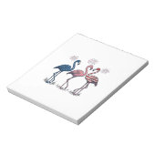 Patriottische Flamingo Trio Vintage Gravure Design Notitieblok (Gedraaid)