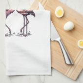 Patriottische Flamingo Trio Vintage Gravure Ontwer Theedoek (Quarter Fold)