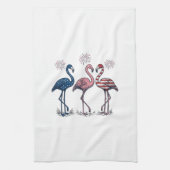 Patriottische Flamingo Trio Vintage Gravure Ontwer Theedoek (Verticaal)