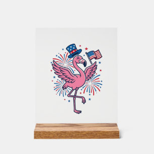 Patriottische Flamingo-Vuurwerk Vectorontwerp_1 Acryl Bord
