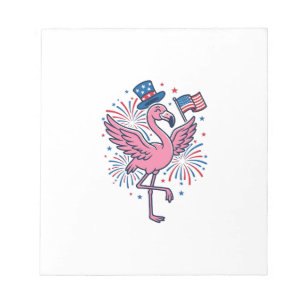 Patriottische Flamingo-Vuurwerk Vectorontwerp_1 Notitieblok