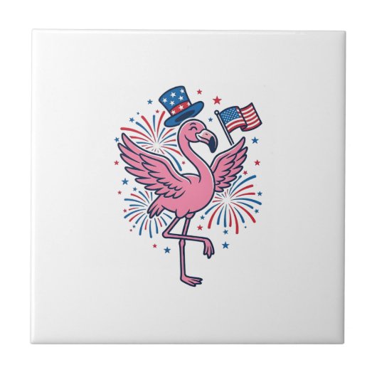 Patriottische Flamingo-Vuurwerk Vectorontwerp_1 Tegeltje (Voorkant)