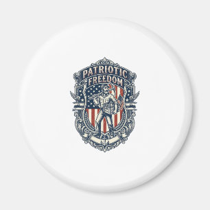 Patriottische Flea Market Picker Vector Grafische  Magneet